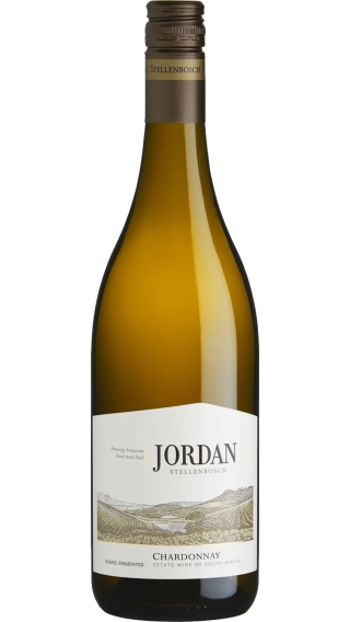 Bottle of Jordan Barrel Fermented Chardonnay 2021 wine 750 ml