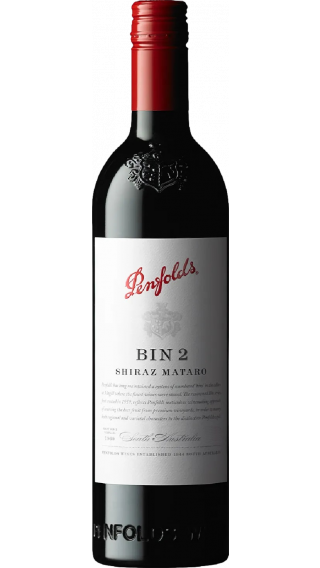 Bottle of Penfolds Bin 2 Shiraz Mataro 2020 wine 750 ml