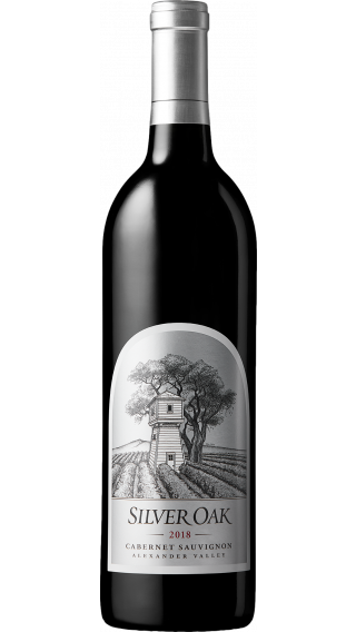 Bottle of Silver Oak Alexander Valley Cabernet Sauvignon 2018 wine 750 ml