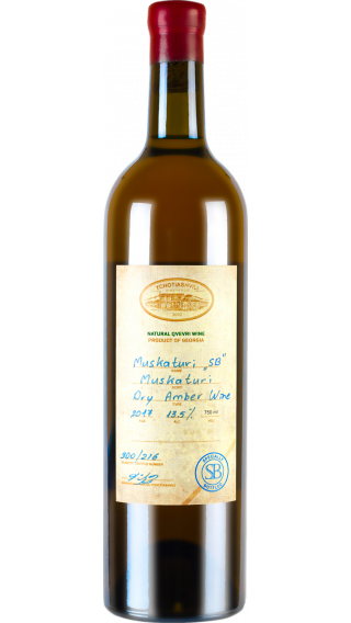 Bottle of Tchotiashvili Muskaturi Rkatsiteli 2018 wine 750 ml