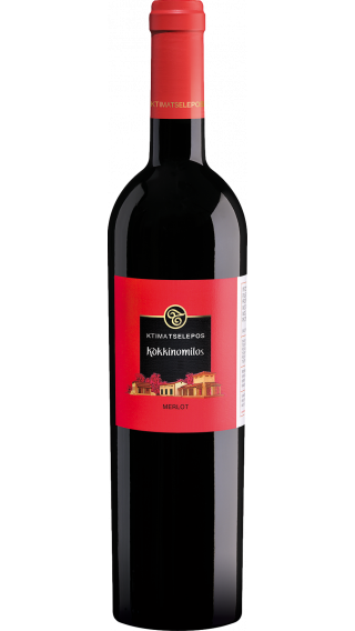 Bottle of Tselepos Kokkinomilos Merlot 2019 wine 750 ml