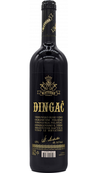 Bottle of Matusko Dingac 2018 wine 750 ml