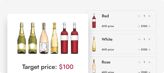 Choisissez votre gamme de prix & types de vin