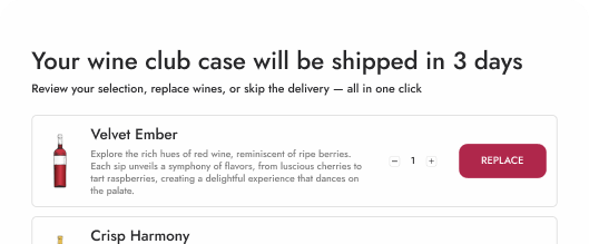 Aperçu de votre prochaine livraison Wine Club